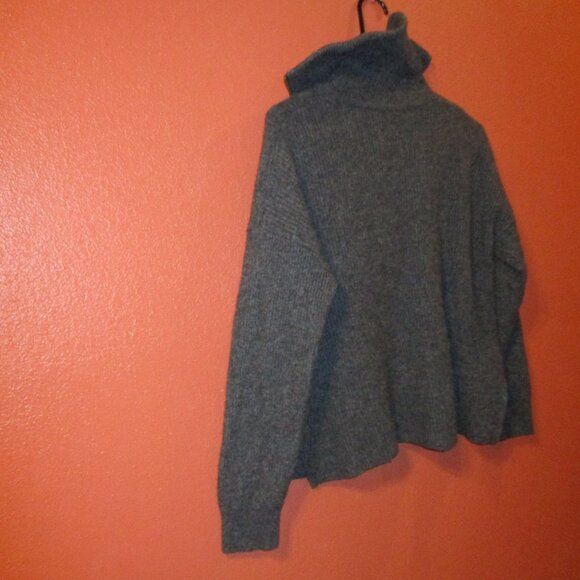Madewell Woman Medium Gray Zip Front Warm Outdoors Long Sleeve Sweater - Picture 7 of 10